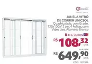 Oferta de Janela Vitro De Correr Unicsol por R$649,9 em Telhanorte