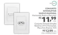 Oferta de Dicompel - Conjunto Interruptor Simples Ravenna por R$11,99 em Telhanorte