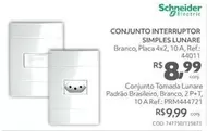 Oferta de Schneider - Conjunto Interruptor Simples Lunare por R$8,99 em Telhanorte