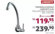 Oferta de Lorenzetti - Torneira Cozinha Lorenfit Slim por R$239,9 em Telhanorte