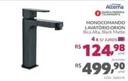 Oferta de Alterna - Monocomando Lavatório Orion  por R$499,9 em Telhanorte