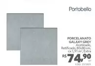 Oferta de Portobello - Porcelanato Galaxy Grey por R$74,9 em Telhanorte