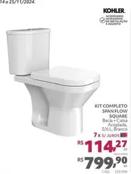 Oferta de  Kohler - Kit Completo Span Flow Square por R$799,9 em Telhanorte