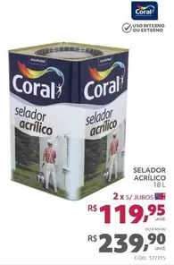 Oferta de Coral - Selador Acrílico por R$239,9 em Telhanorte