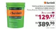 Oferta de Suvinil - Tinta Acrílica Standard Rende & Cobre Muito por R$389,9 em Telhanorte