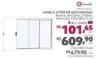 Oferta de Janela Vitro De Aço Unicsol por R$609,9 em Telhanorte