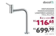 Oferta de Docol - Misturador Monocomando Lavatorio Loggica por R$699,9 em Telhanorte