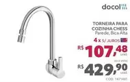 Oferta de Docol - Torneira Para Cozinha Chess por R$429,9 em Telhanorte