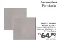 Oferta de Portobello - Porcelanato Nebula Grey por R$64,9 em Telhanorte