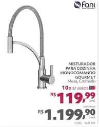 Oferta de Fani - Misturador Para Cozinha Monocomando Gourmet  por R$1199,9 em Telhanorte