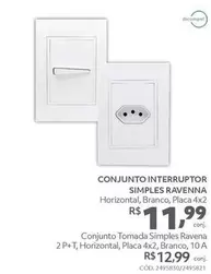 Oferta de Dicompel - Conjunto Interruptor Simple Ravenna por R$11,99 em Telhanorte