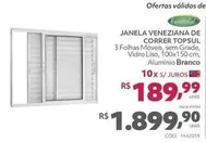 Oferta de Jahela Veneziana De Correr Topsul por R$1899,9 em Telhanorte