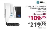 Oferta de HDL - Kit Porreiro Eletrônico Residencial Audio Advance por R$219,9 em Telhanorte