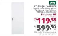 Oferta de Vert - Kit Porta Lisa Primer por R$599,9 em Telhanorte