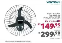 Oferta de Ventisol - Ventilador De Parede por R$149,95 em Tumelero