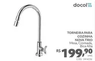 Oferta de Docol - Torneira Para Cozinha Nova Trio por R$199,9 em Tumelero