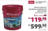 Oferta de Renner - Tinta Acrílica Semibrilho Rekolor Pró RV3990 por R$119,98 em Tumelero