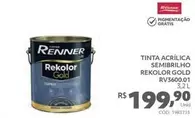 Oferta de Renner - Tinta Acrílica Semibrilho Rekolor Gold RV3600.01 por R$199,9 em Tumelero