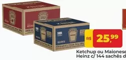 Oferta de Heinz - Ketchup Ou Maionese Heinz C/144 Sachês por R$25,99 em Tonin Superatacado