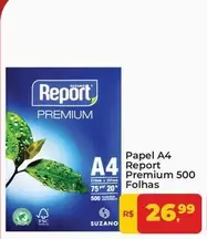 Oferta de Report - Papel A4 Premium 500 Folhas por R$26,99 em Tonin Superatacado