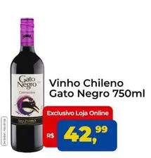 Oferta de Gato Negro - Vinho Chileno por R$42,99 em Tonin Superatacado