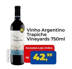 Oferta de Trapiche - Vinho Argentino Vineyards por R$42,99 em Tonin Superatacado