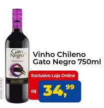 Oferta de Gato Negro - Vinho Chileno por R$34,99 em Tonin Superatacado