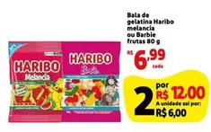 Oferta de Haribo - Bala De Gelatina Melancia Ou Barbie Frutas por R$6,99 em Mini Extra