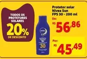 Oferta de Nivea Sun - Protetor Solar FPS 30 por R$56,86 em Mini Extra