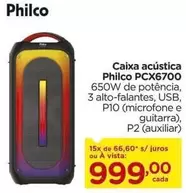 Oferta de Philco - Caixa Acústica PCX6700 por R$999 em Carrefour