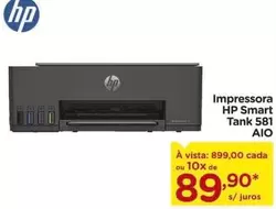 Oferta de HP - Impressora Smart Tank 581 AIO por R$899 em Carrefour