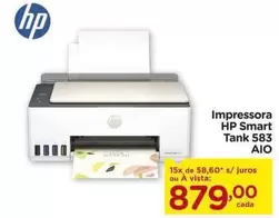 Oferta de HP - Impressora Smart Tank 583 Aio por R$879 em Carrefour