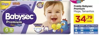 Oferta de Babysec - Fralda Premium por R$34,79 em Carrefour