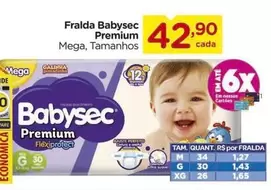 Oferta de Babysec - Fralda Premium por R$42,9 em Carrefour