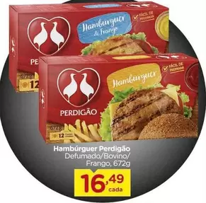 Oferta de Perdigão - Hambúrguer por R$16,49 em Carrefour