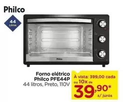 Oferta de Philco - Forno Elétrico  PFE44P por R$39,9 em Carrefour