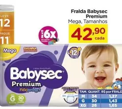 Oferta de Babysec - Fralda Premium por R$42,9 em Carrefour