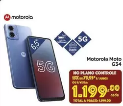 Oferta de Motorola - Moto G34 por R$1199 em Carrefour