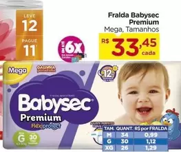 Oferta de Babysec - Fralda Premium por R$33,45 em Carrefour