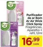 Oferta de Bom Ar - Purificador De Ar Air Wick Click Spray por R$16,99 em Carrefour