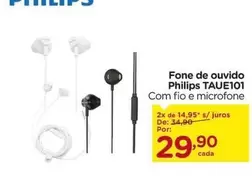 Oferta de Philips - Fone De Ouvido Taue101 por R$29,9 em Carrefour