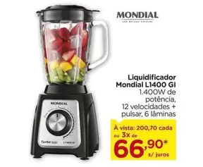 Oferta de Mondial - Liquidificador L1400 por R$66,9 em Carrefour