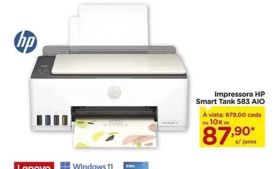 Oferta de HP - Impressora Smart Tank 583 AIO por R$87,9 em Carrefour