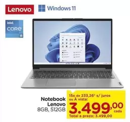 Oferta de Lenovo - Notebook por R$3499 em Carrefour