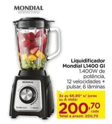 Oferta de Mondial - Liquidificador L1400 GI por R$200,7 em Carrefour