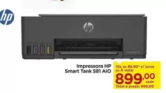 Oferta de HP - Impressora Smart Tank 581 AIO por R$899 em Carrefour