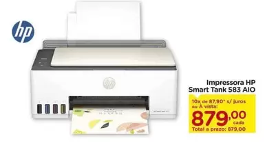 Oferta de HP - Impressora Smart Tank 582 AIO por R$879 em Carrefour