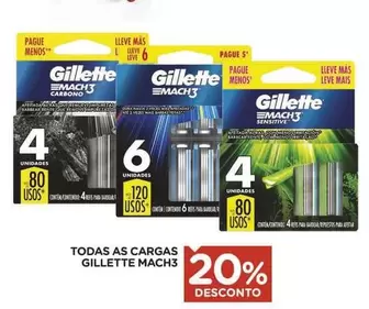 Oferta de Gillette - Todas As Cargas Mach3 em Carrefour