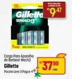 Oferta de Gillette - Carga Para Aparelho De Barbear Mach3 por R$37,9 em Super Muffato