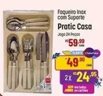 Oferta de Casa - Faqueiro Inox Com Suporte Pratic por R$59,99 em Super Muffato